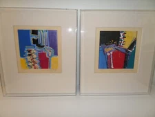 Cecilia Mayr | Brazilian Artist | Two Original Paintings | Modern Abstract | COA