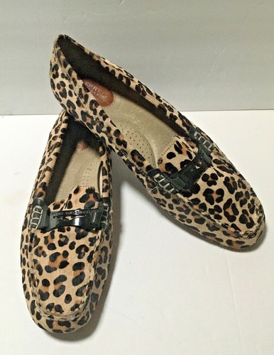holland leopard print calf hair and leather loafer