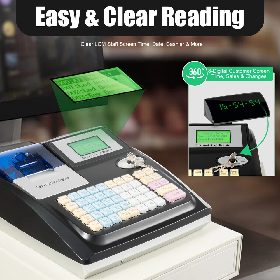 3IN1 Retail POS System, Cash Register Express Complete Point of Sale System 35W - Image 3 of 4
