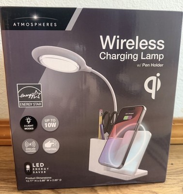 Atmospheres Wireless Charging LED Lamp, Touch Control, Pen Holder, 3 Modes