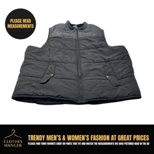 Scandia Woods Vest Mens 3XL Black Gray Quilted Puffer Full Zip 7946