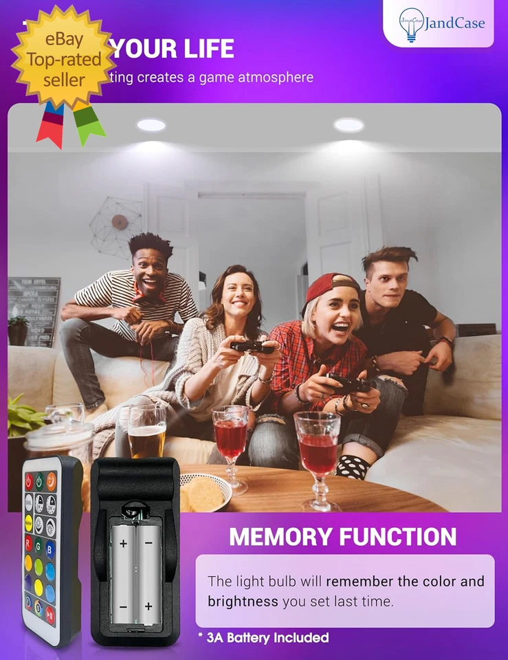 BR30 Color Changing Light Bulb Rgb+Warm+Cool White LED Flood Lights 12W(100W - Image 4 of 4