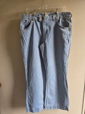 Women's VTG Levi Stauss Trousers Baggy Flared Wide Leg Blue Jeans Misses 16