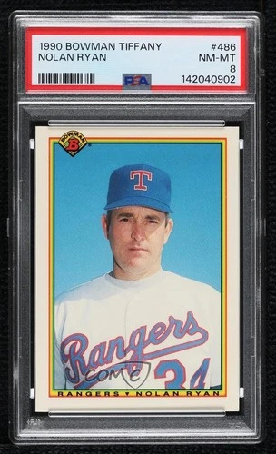 1990 Bowman Factory Set Collector's Edition (Tiffany) Nolan Ryan #486 PSA 8 HOF