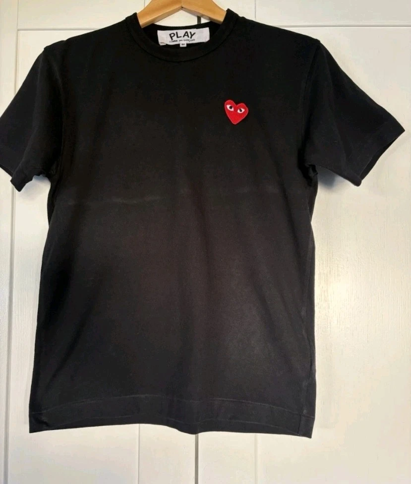 Comme Des Garcons Play Shirt Size L Black Red Heart Logo Japan AZ-T108 CDG Japan