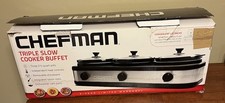 Chefman Stainless Steel Triple Slow Cooker & Buffet Server (See Details)