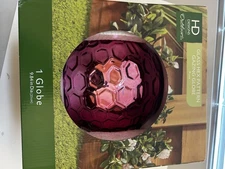 HD Designs Outdoors Glass Hex Pattern Gazing Globe – Pink 9.8” Yard Garden Decor