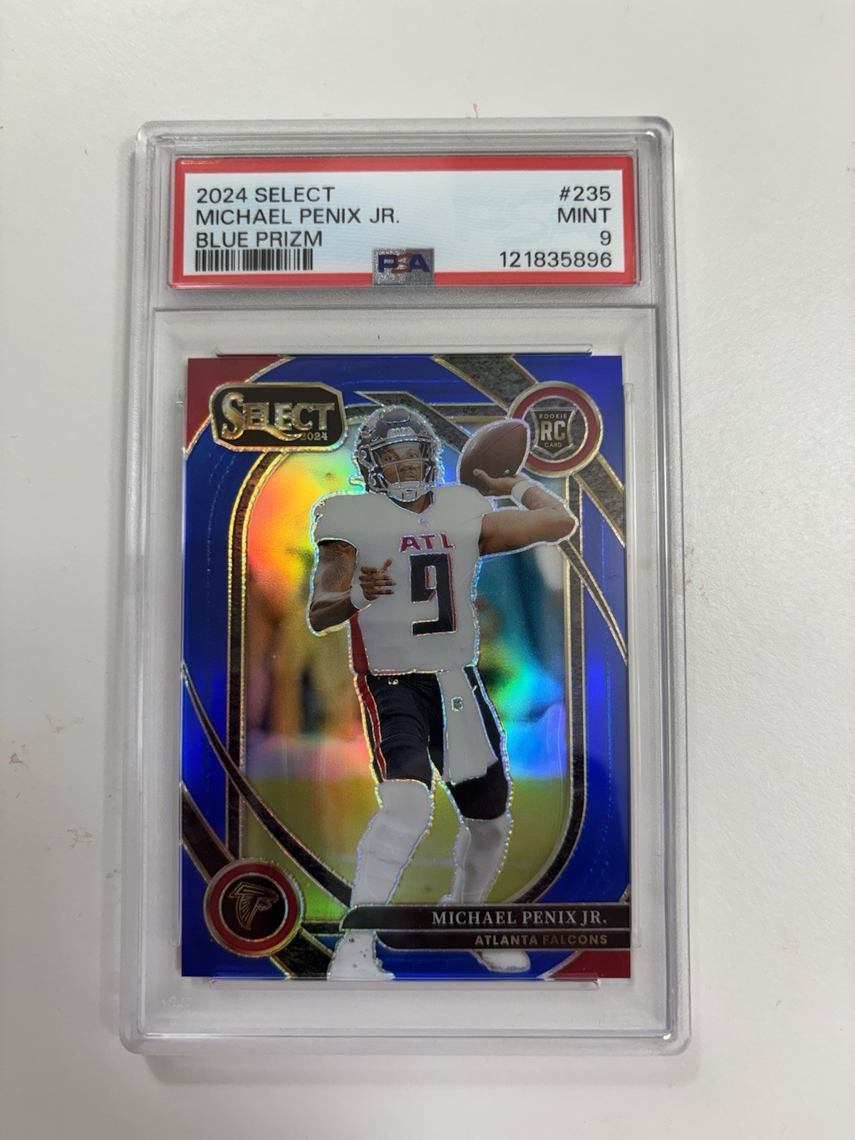 2024 Panini Select Club Level Michael Penix Jr. Blue Prizm /99 RC PSA 9