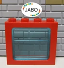 (F13/4/2) LEGO 4033 Window 1x4x3 Red + Disc 4034 Train 3225