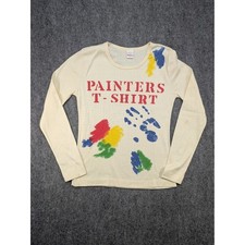 Camiseta De Colección Pintores Wrangler Manga Larga Crema Gráfico Camiseta Años 80 Arte Colorido