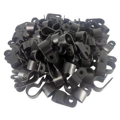 100 PCS Cable Clamp 1/2'' R-Cable Clip Wire Clamp Nylon Cord Fastener Clips fo...
