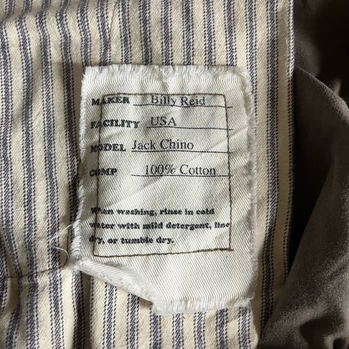 Pantalones Chinos Billy Reid Jack Para Hombres 38x35 Gris Informal Algodón Hecho en EE. UU. Sarga Preppy - Imagen 7 de 11