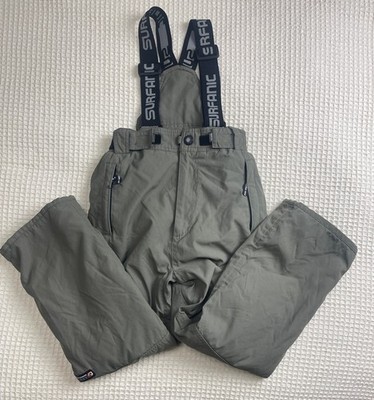 Boys Surfanic Ski Salopettes Size 7-8 Years 128 Cm Olive Khaki Green Excellent