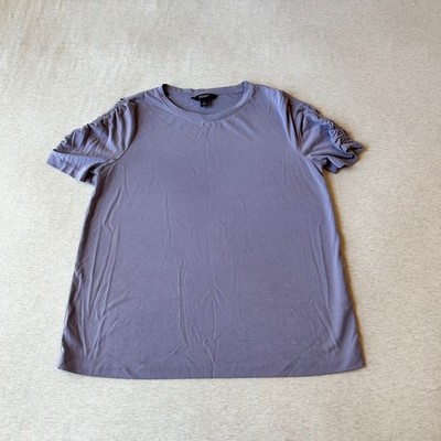 Simply Vera Vera Wang Lavender Ruched Short Sleeve Modal Blend Top Mens Small