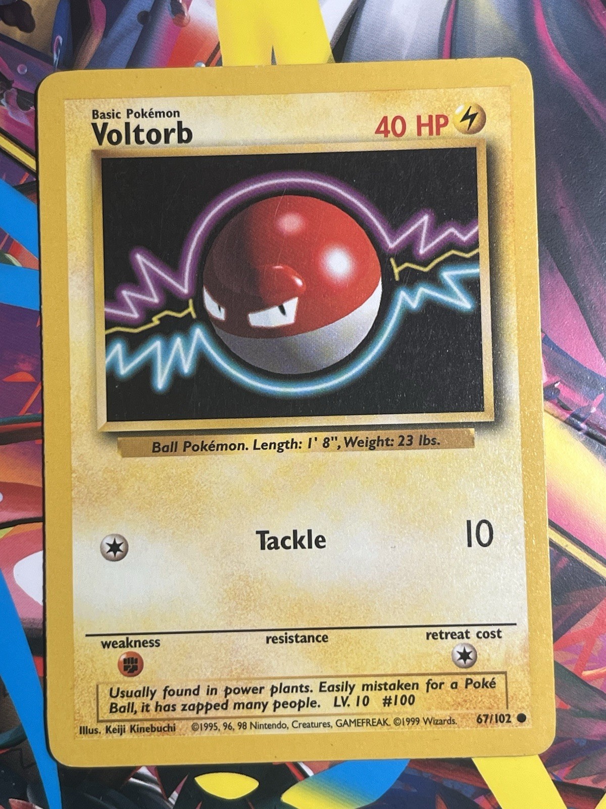 1999 Pokemon Base Set Unlimited Voltorb #67/102 Common LP
