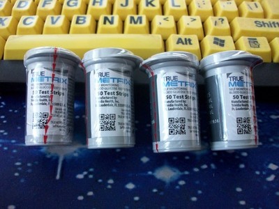 NO BOX 200 TRUE METRIX TEST STRIPS, 4 X 50 SEALED VIALS, EXP 12-27-26, NO BOX