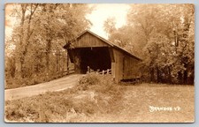 Covered Bridge in Brandon Vermont Real Photo Postcard RPPC