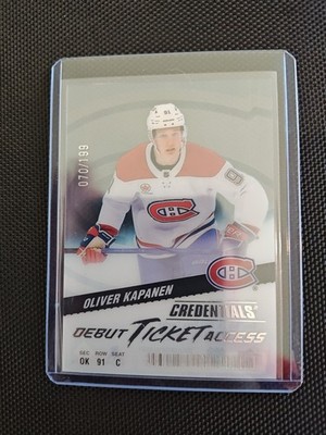 2024-25 UD Credentials Debut Ticket Access Oliver Kapanen #DTAA-OK 70/199 (RC)