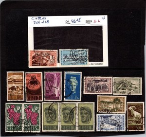 BH GOLDPATH: CYPRUS STAMP, CAT VALUE $46.25, #206-218 BHS_001_119_3