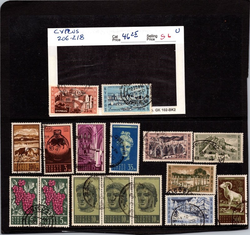 BH GOLDPATH: CYPRUS STAMP, CAT VALUE $46.25, #206-218 BHS_001_119_3