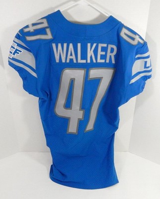2017 Detroit Lions Tracy Walker #47 Spielausgabe Blaues Trikot 42 DP59223