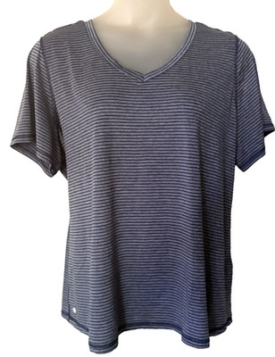 NWT  Womens IDEOLOGY Striped Rapid Dry Atletic T-Shirt Top 3X