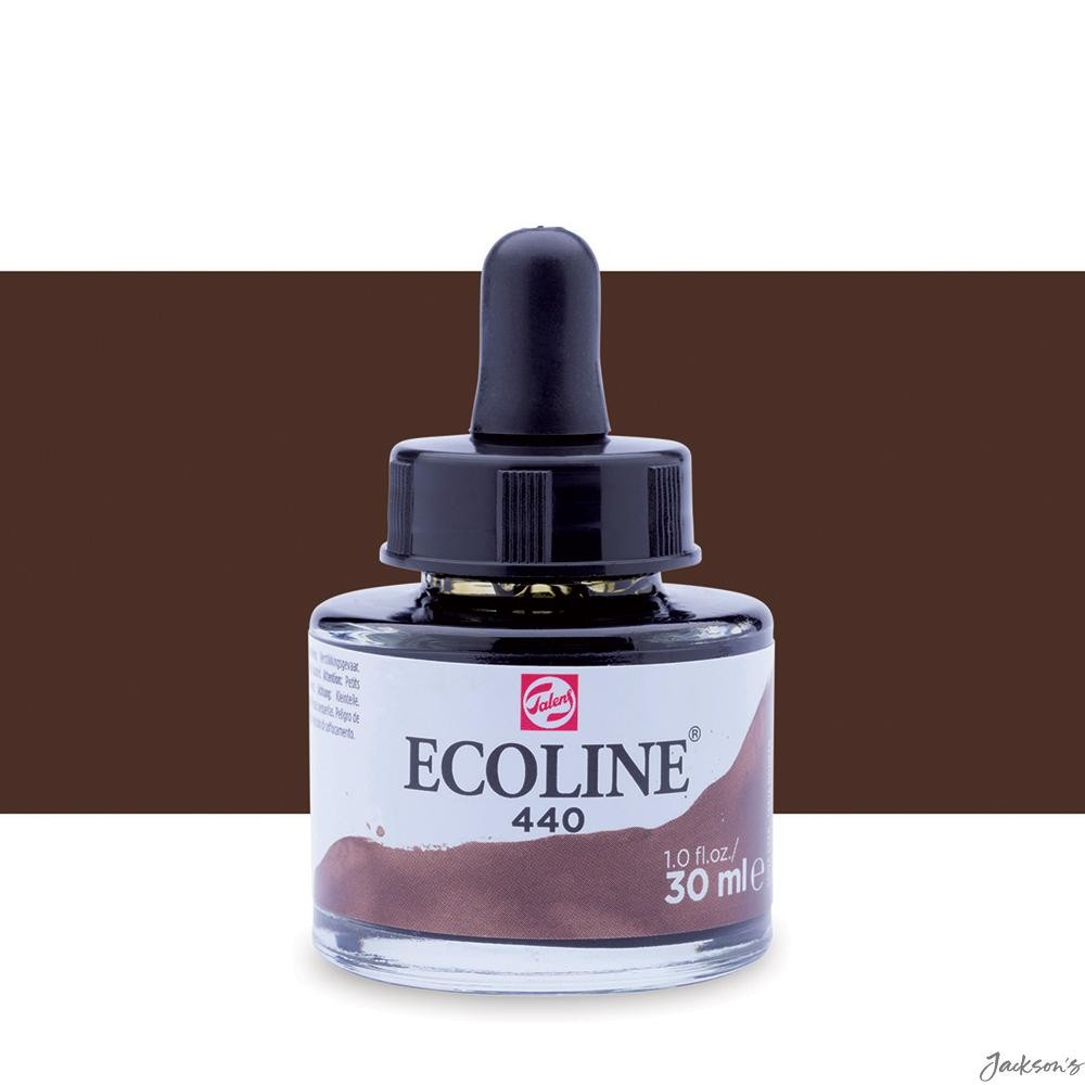 Royal Talens Ecoline Liquid Watercolour Ink Dye 30ml Sepia Deep Illustration