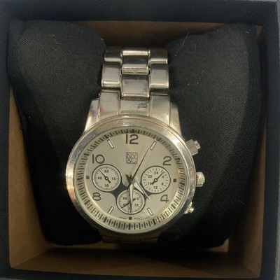 NY&C 14543 Silver Tone Quartz Analog Ladies Watch  Stainless Steel Back Used
