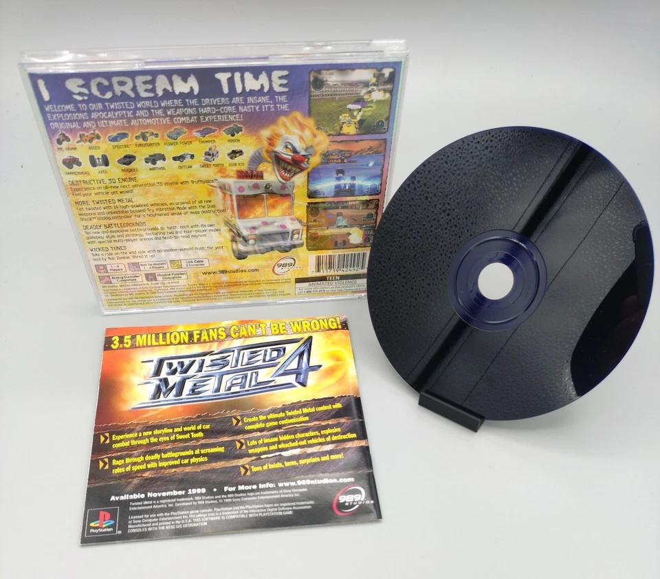 Twisted Metal 3 PS1 PlayStation 1 Complete CIB Greatest Hits Very Good Condition - Image 2 of 2