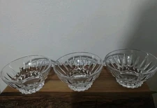 SET OF 6 CLEAR CRYSTAL ICE CREAM - DESSERT BOWLS 4"×2.5"