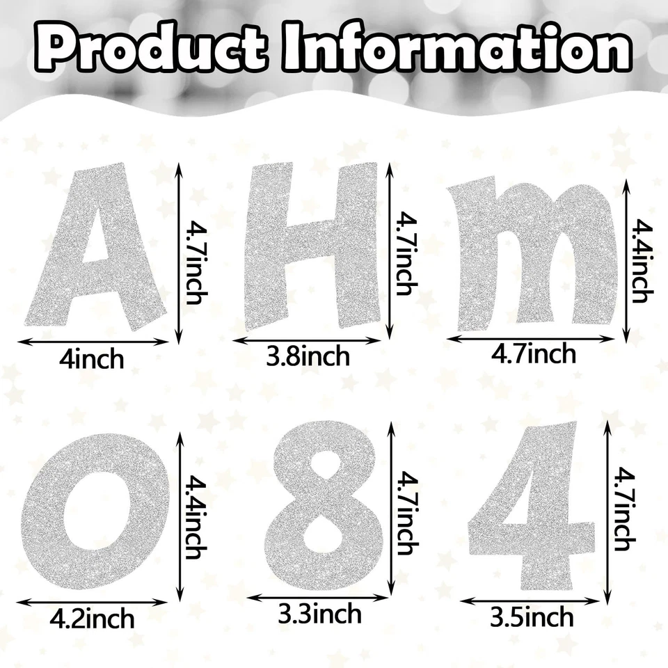 Colarr 216 Pcs Glitter Bulletin Board Letters for Classroom Numbers Alphabet ... - Image 2 of 4