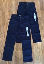 CHILDREN'S PLACE Boy's Sz 6 Skinny Stretch Navy Blue Twill School Uniform Pants