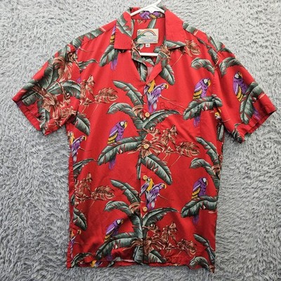 Paradise Found Hawaiian Magnum PI Jungle Bird Shirt XS Birds Palm Trees