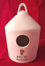 Rae Dunn Birdhouse Artisan Collection Under The Mistletoe Ceramic White (Q)