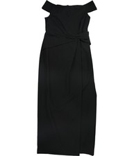Ralph Lauren Womens Crepe Off-Shoulder Dress, black, 4