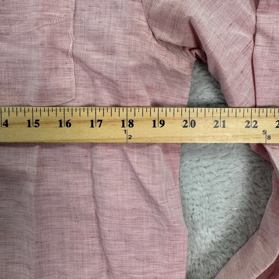 UNTUCKit Mens Medium Slim Fit Pink 100% Linen Blend Button Down Shirt Preppy EUC - Image 3 of 4