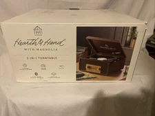 Hearth & Hand with Magnolia 3-in-1 Turn Table with Wood Grain Finish 