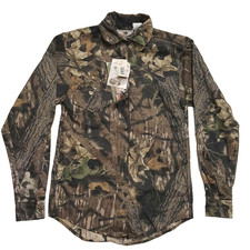 Mossy Oak Womens Shirt Size XS Camo Break Up Cotton Vintage Made in the USA TAGS