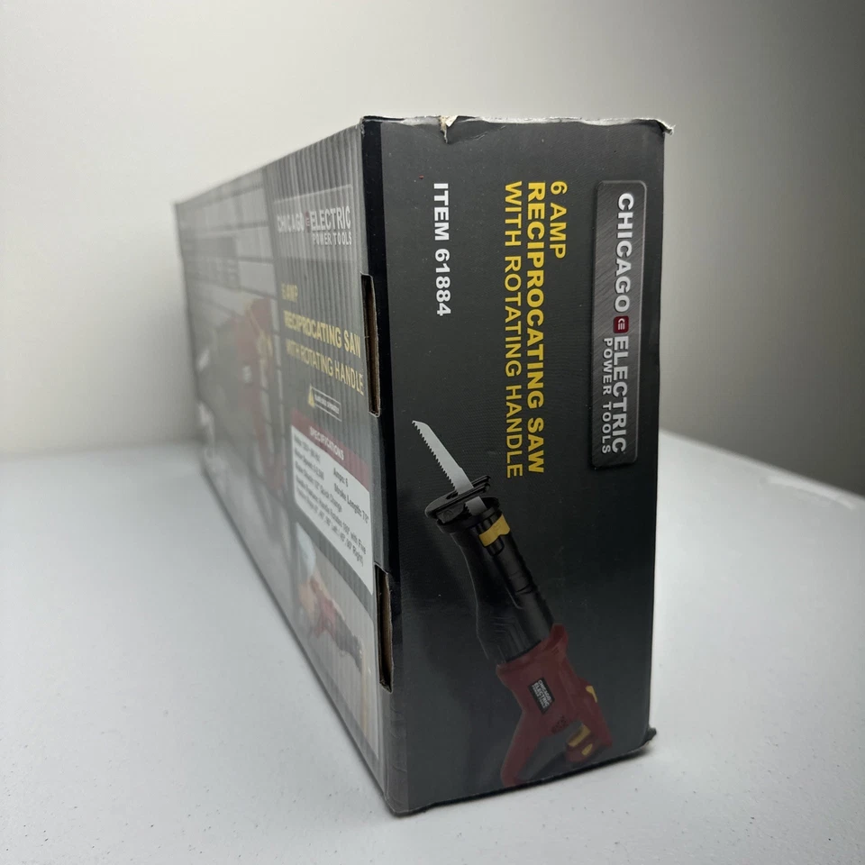 Chicago Electric Reciprocating Saw 62370 6 Amp Rotating Handle Power Tool Sealed - Image 4 of 4