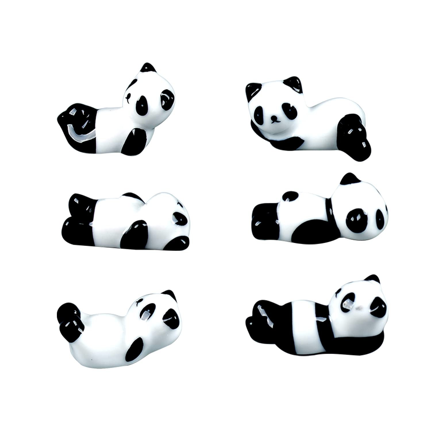 YEYILILINHONG 6PCS Cute Ceramic Panda Chopsticks Rest Rack Stand Holder for C...