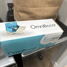 hiccapop OmniBoost Portable Baby Booster Chair Blue White Travel High Chair