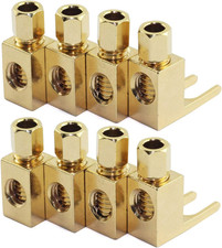 8 PCS Speaker Cable Connector, Hi-End Banana to Spade Adapter Plug Speaker Cable