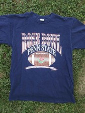 Vintage Velva Sheen Penn State Rose Bowl T-shirt Men’s L Made In USA Football