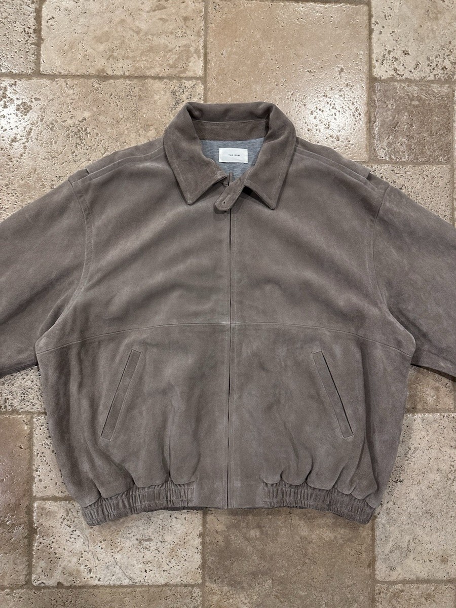 The Row Ronan Suede Calfskin Leather Biege Bomber Jacket | eBay