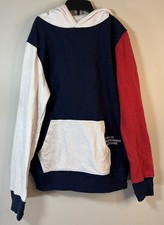 Levi's Red White Blue Colorblock Hoodie Pullover Sweatshirt Boys Large Logo
