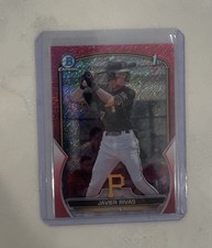 2023 Bowman Chrome Prospects Javier Rivas #BCP-159 1st Bowman /10 Red Shimmer RC