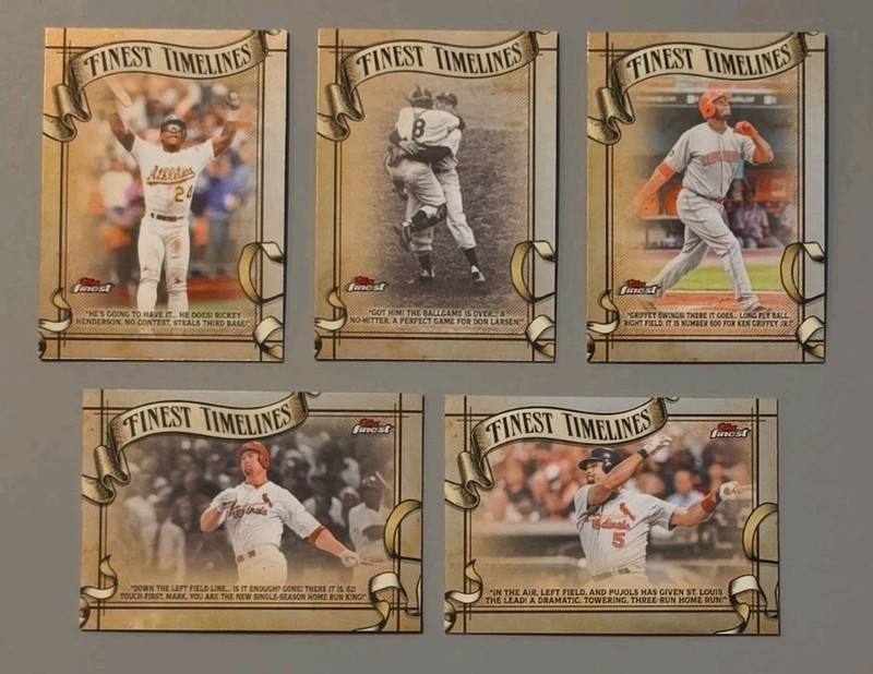 2026 Topps Finest - Finest Timelines - Lot of 5 - Griffey Jr, Henderson, & More