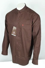 Ariat Men's Seabrook Classic Fit Long Sleeve Button Shirt Brown Geo 10052369