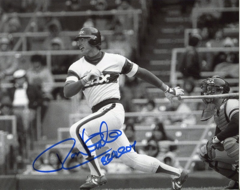 RON KITTLE Chicago White Sox Signed B&W 8x10 Photo 1983 ROY and AS  COA