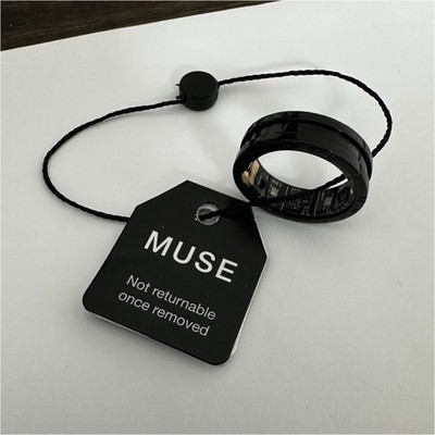Muse Ring One Titanium & Ceramic Black Smart Ring Size 11 Android iOS Compatible
